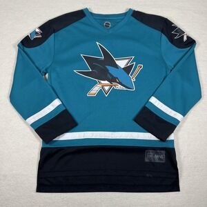 San Jose Sharks Hockey Jersey Youth XXL‎ Teal Black NHL Hockey Erik Karlsson 65